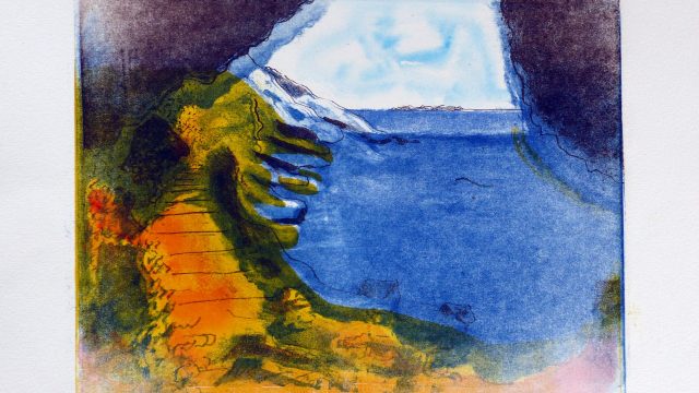 Grotte und Meer, 2012, Lithografie, ca. 35 x 50 cm