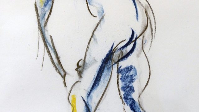 Männlicher Akt, 2023, Kohle/Wachsmalstift, 50 x 35 cm