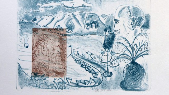 Poseidon 5/8, 2011, Lithografie zweifarbig, 39 x 53 cm Blatt