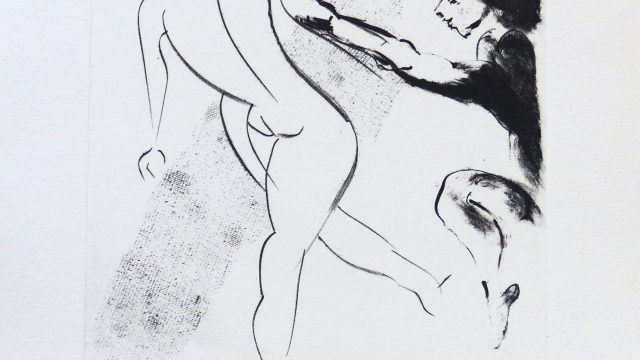 Zwei Frauen, 2009, Lithografie schwarz-weiß, 53 x 39 cm Blatt